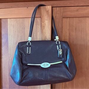 Coach Madison Madeline Dark Brown Leather Shoulder Bag